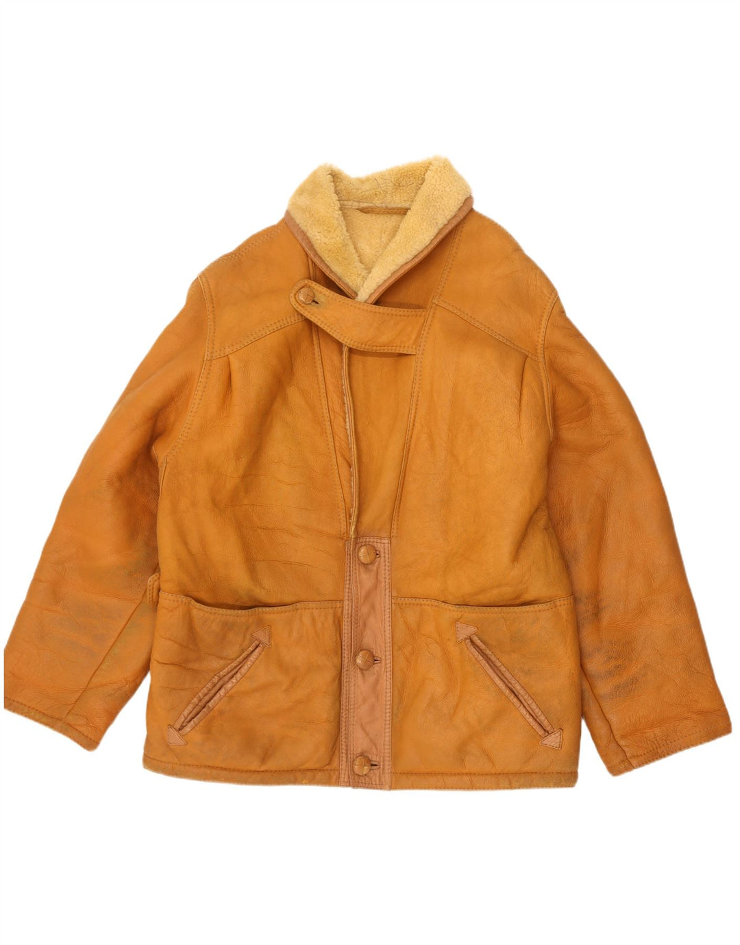 Vintage Ανδρικό Shearling Jacket UK 42 XL Beige Shearling