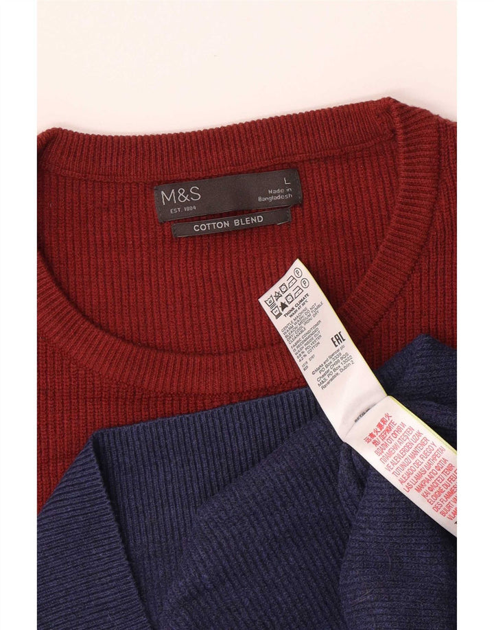 Marks & Spencer Ανδρικό πουλόβερ με λαιμόκοψη, μεγάλο μπλε χρώμα