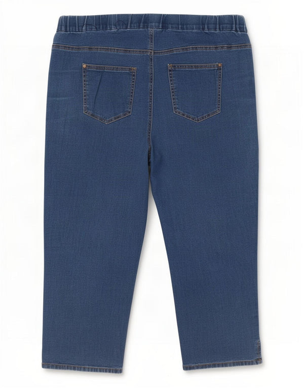 Marks & Spencer Γυναικείο Αυτόγραφο Capri Jeans UK 20 2XL W40 L22 Μπλε βαμβακερό