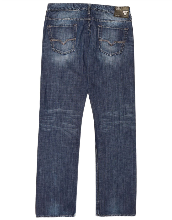 Ανδρικό τζιν ίσιο Guess W34 L34 Μπλε βαμβακερό