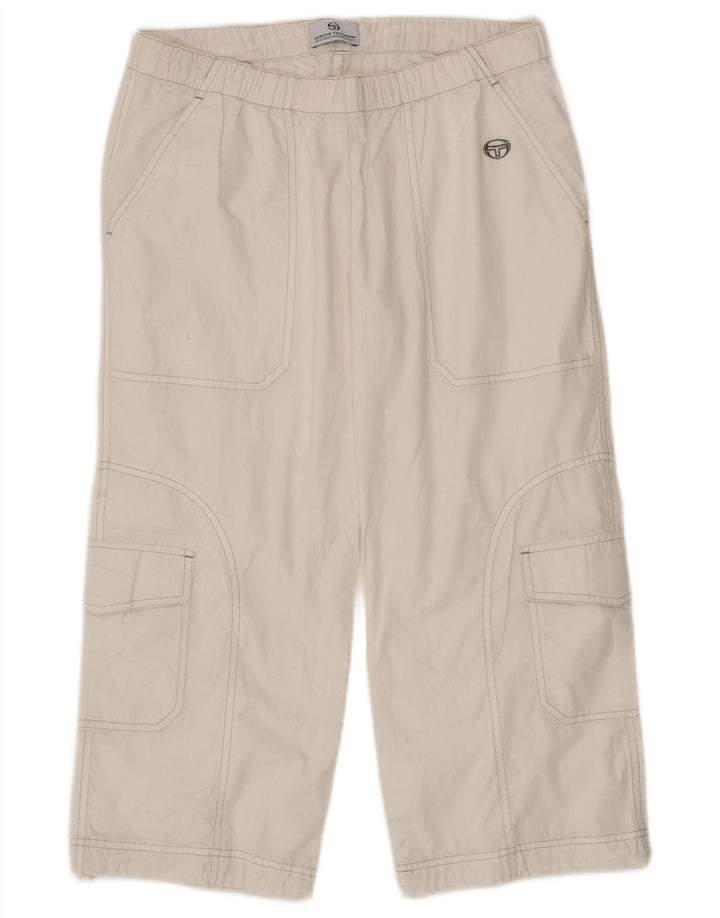 Sergio Tacchini Γυναικείο παντελόνι Capri Cargo Small W27 L20 Λευκό βαμβακερό