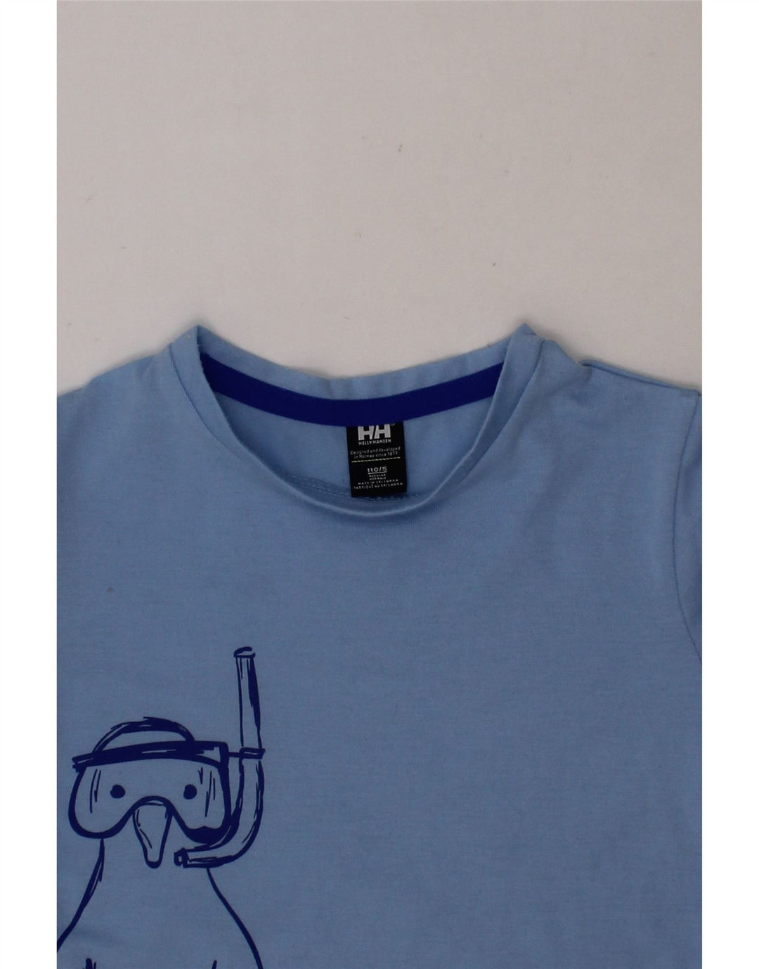 HELLY HANSEN Boys Graphic T-Shirt Top 4-5 Years Blue Polyester Vintage Helly Hansen and Second-Hand Helly Hansen from Messina Hembry 