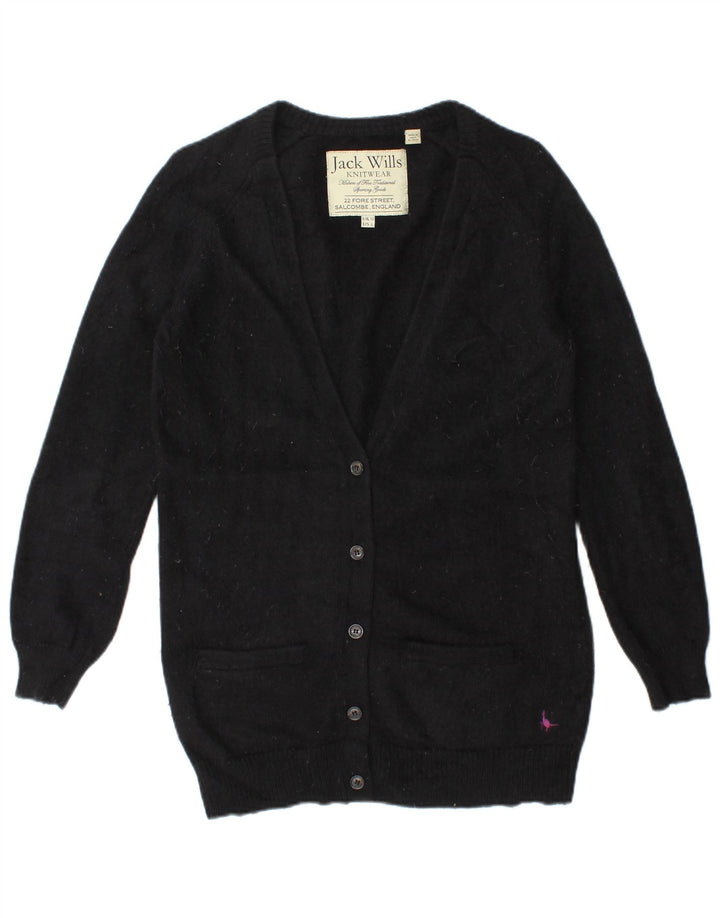 Jack Wills Γυναικείο πουλόβερ με ζακέτα UK 10 Small Black Angora
