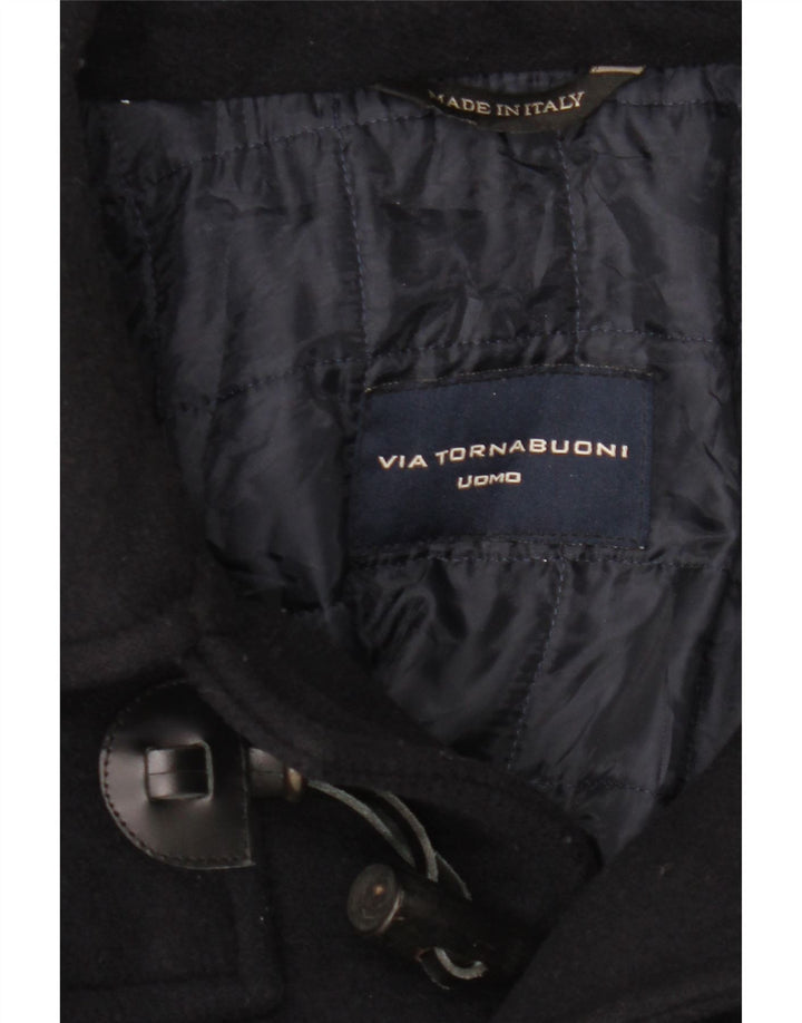 Via Tornabuoni Ανδρικό παλτό Duffle με κουκούλα UK 40 Large Navy Blue