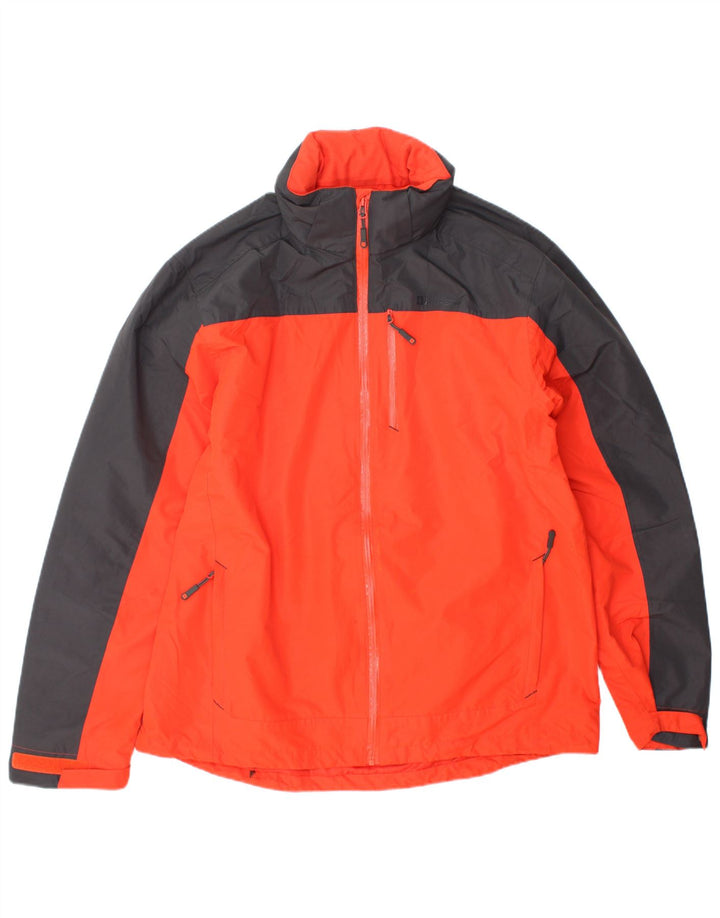 MOUNTAIN WAREHOUSE Ανδρικό μπουφάν βροχής με κουκούλα UK 40 Large Orange Colourblock