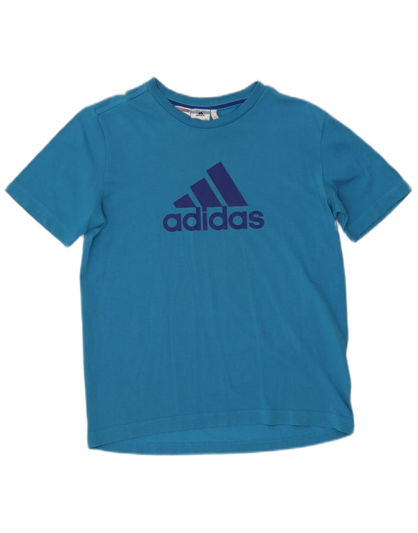 Μπλουζάκι Adidas Boys Climalite Graphic T-shirt 13-14 ετών Μπλε βαμβακερό