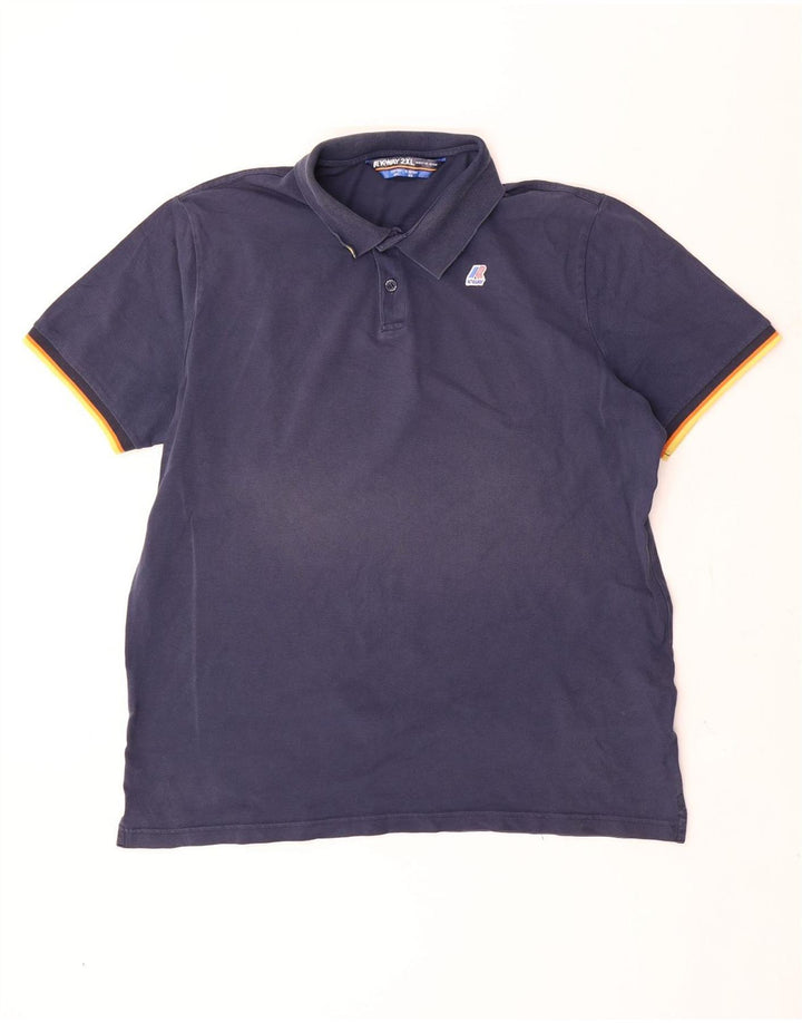 Ανδρικό μπλουζάκι πόλο K-Way 2XL Navy Blue βαμβακερό