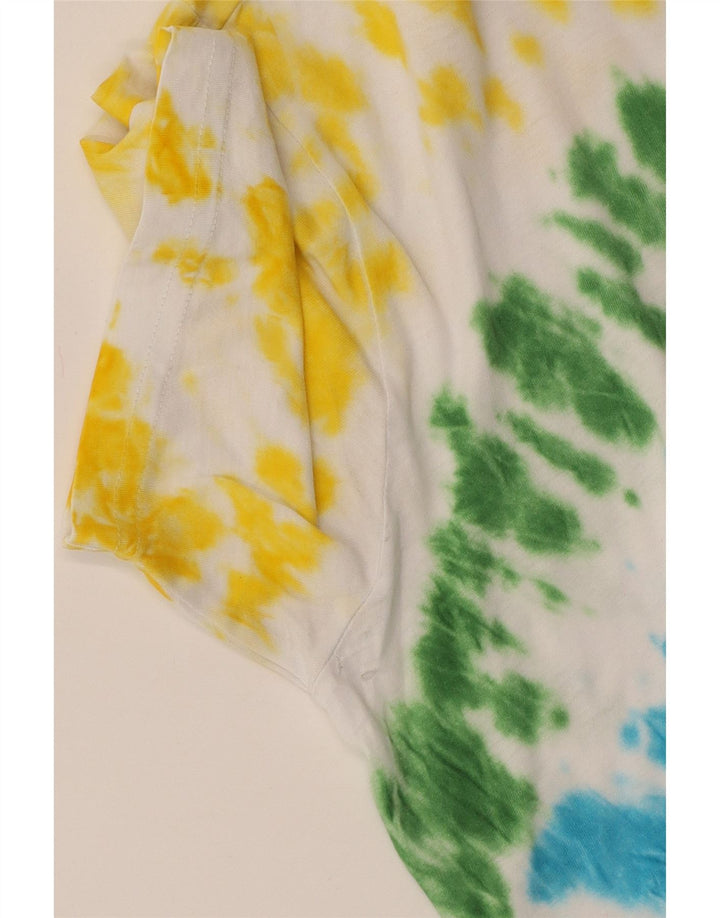 CHAMPION Γυναικείο T-Shirt Top UK 16 Μεγάλη πολύχρωμη βαμβακερή γραβάτα