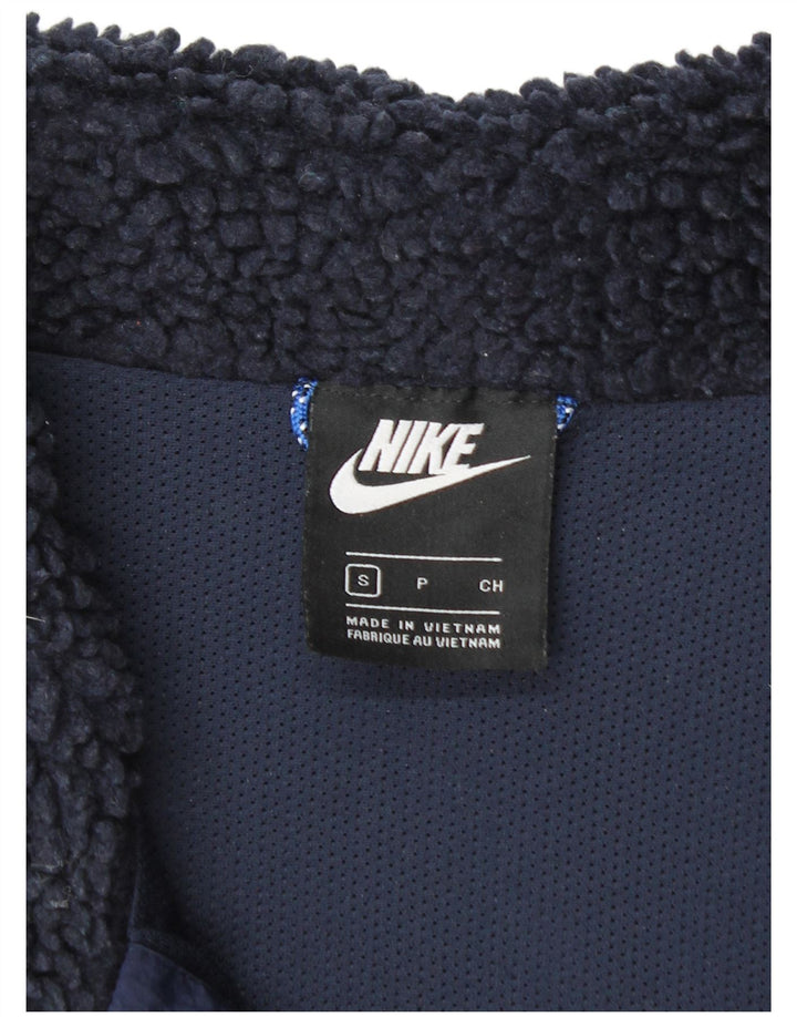 NIKE Mens Fleece Gilet UK 36 Small Navy Blue Colorblock Πολυεστέρας Sports
