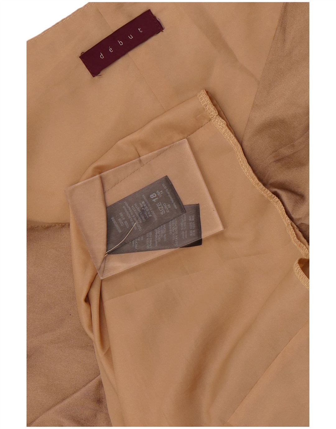 Πρωτοεμφανιζόμενο γυναικείο αμάνικο φόρεμα με βολάν μπροστά με θήκη UK 18 XL καφέ πολυεστέρας