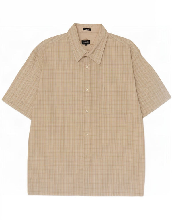 Ανδρικό κοντομάνικο πουκάμισο Wrangler Classic 2XL Μπεζ καρό