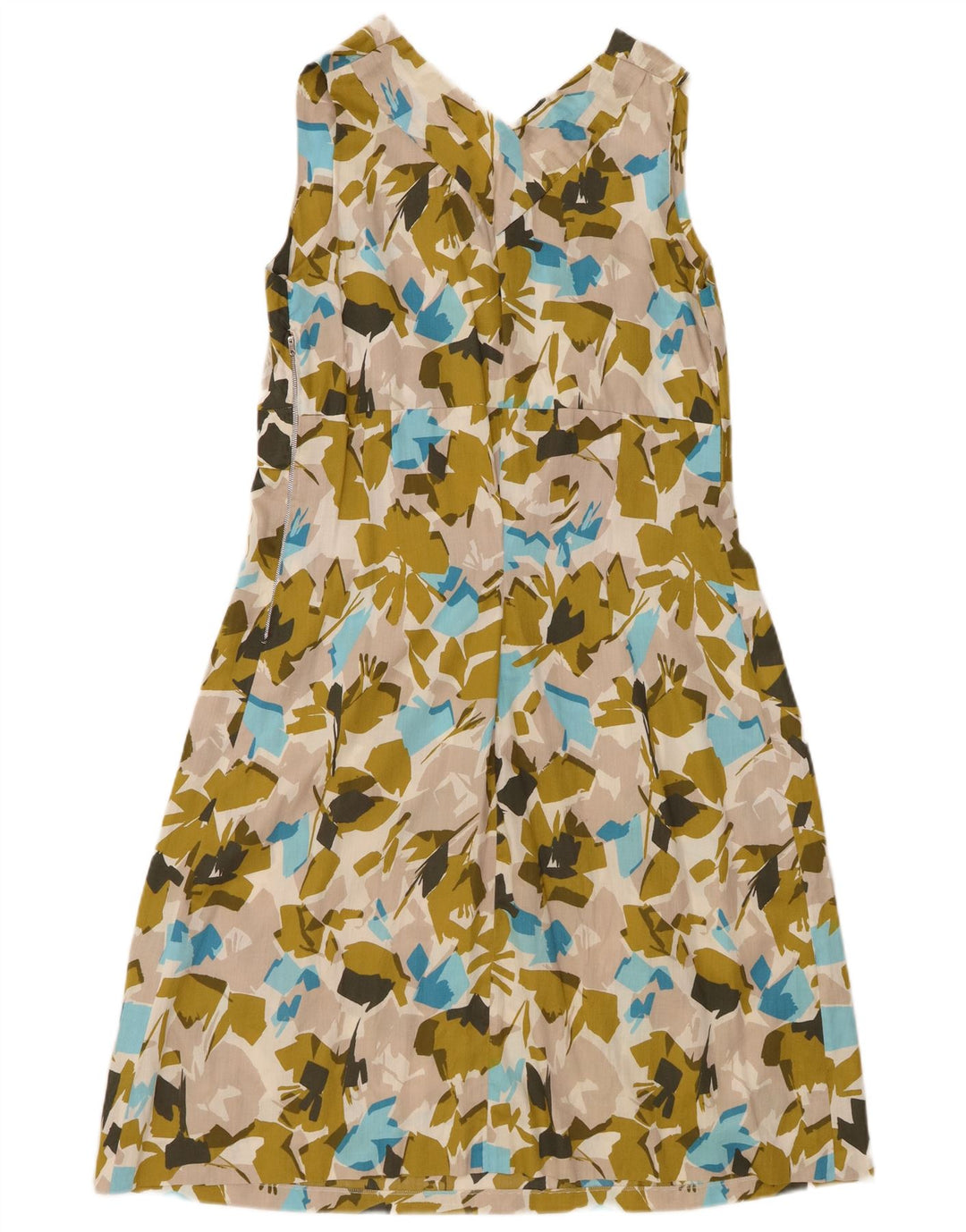 VINTAGE Γυναικείο Abstract Pattern Αμάνικο φόρεμα A-Line UK 12 Medium Green