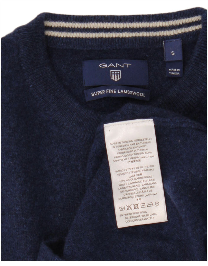 Ανδρικό πουλόβερ με λαιμόκοψη Gant Small Navy Blue Wool