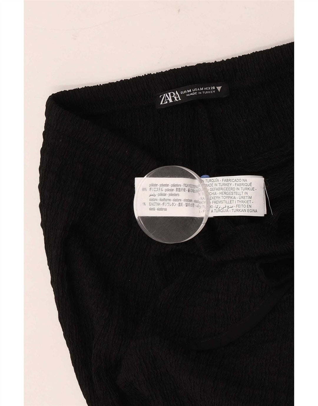 Zara Γυναικείο φαρδύ παντελόνι Casual Medium W28 L31 Μαύρο πολυεστέρα