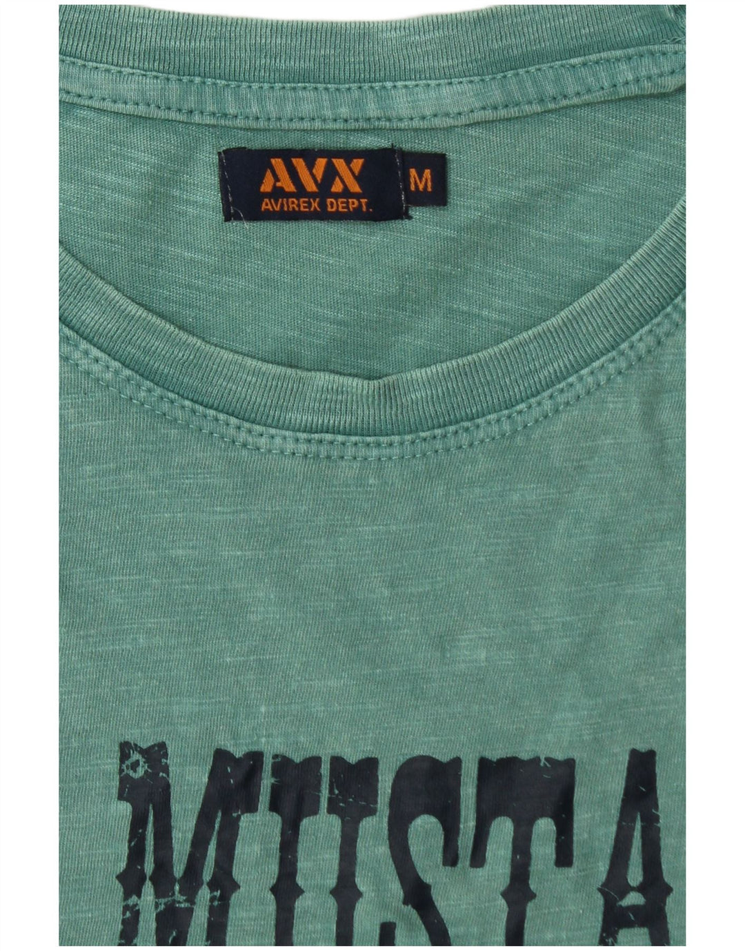 Ανδρικό γραφικό T-Shirt AVIREX Top Μεσαίο πράσινο βαμβακερό
