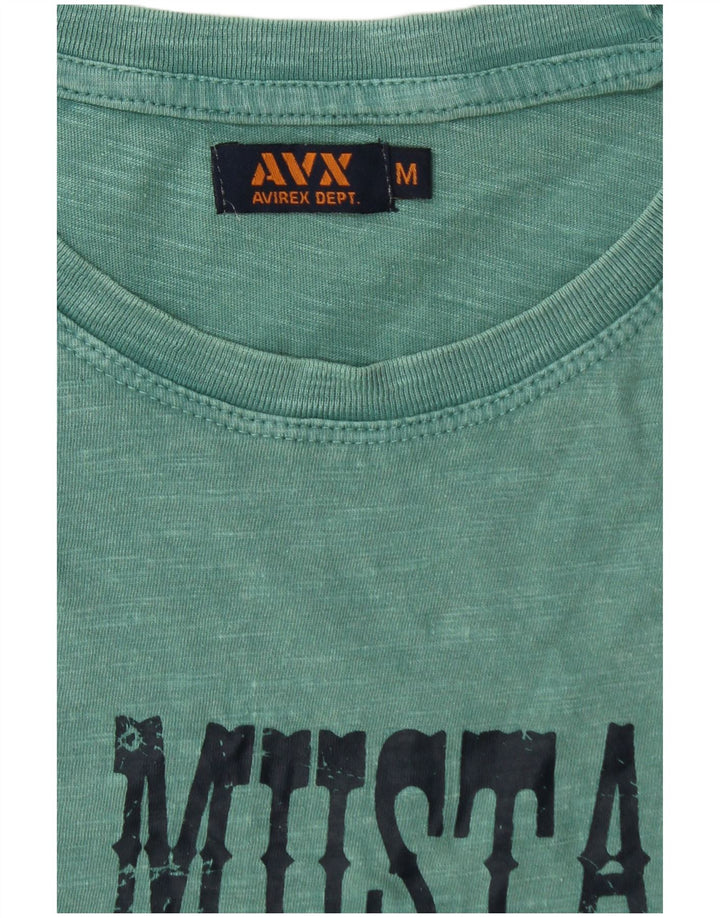 Ανδρικό γραφικό T-Shirt AVIREX Top Μεσαίο πράσινο βαμβακερό