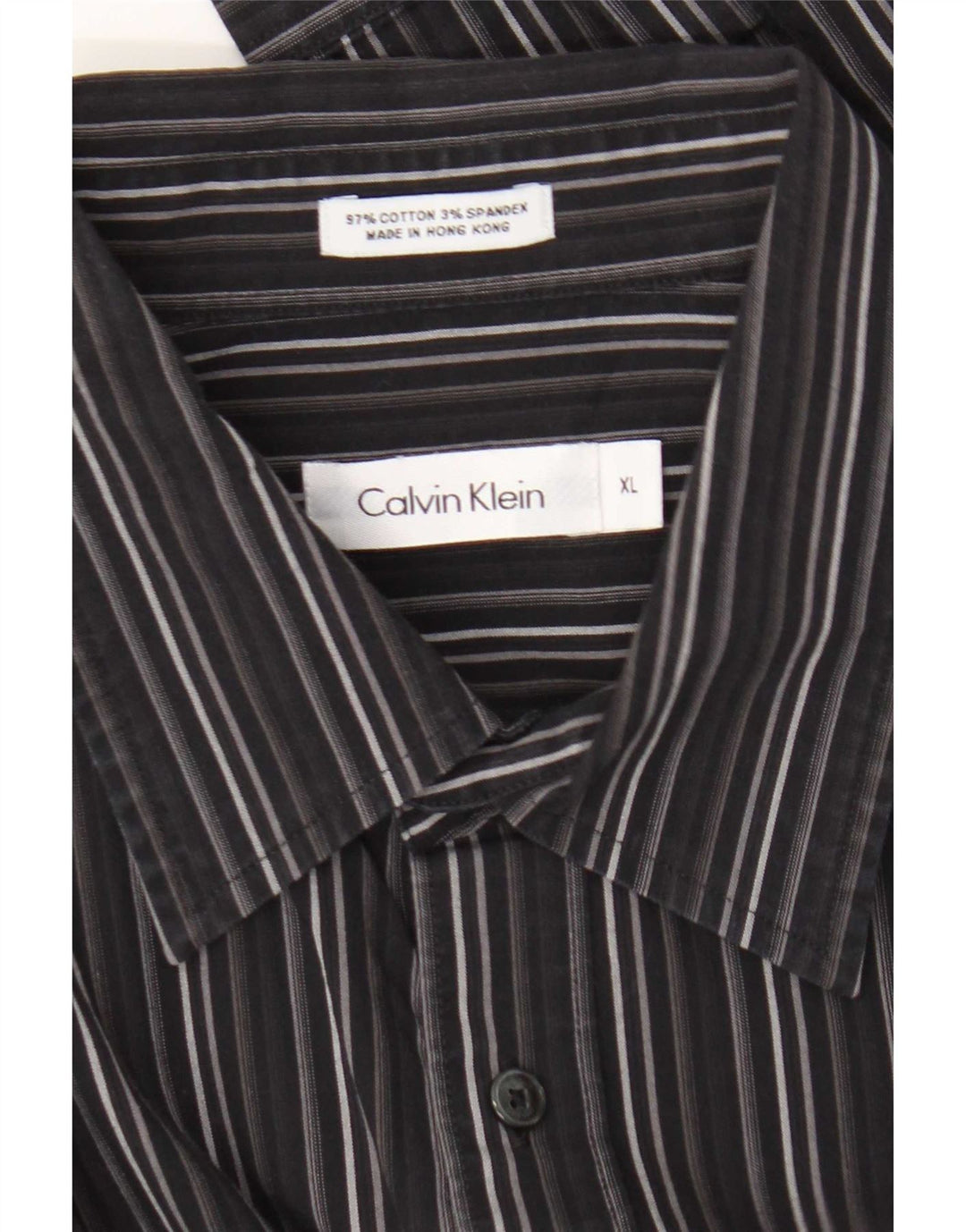 Calvin Klein Ανδρικό πουκάμισο XL Μαύρο ριγέ βαμβακερό