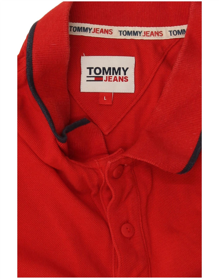 Ανδρικό πουκάμισο πόλο Tommy Hilfiger, μεγάλο κόκκινο βαμβακερό