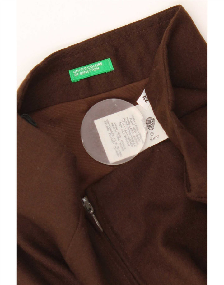 Benetton Γυναικεία Pencil Φούστα IT 42 Medium W26 Καφέ παρθένο μαλλί