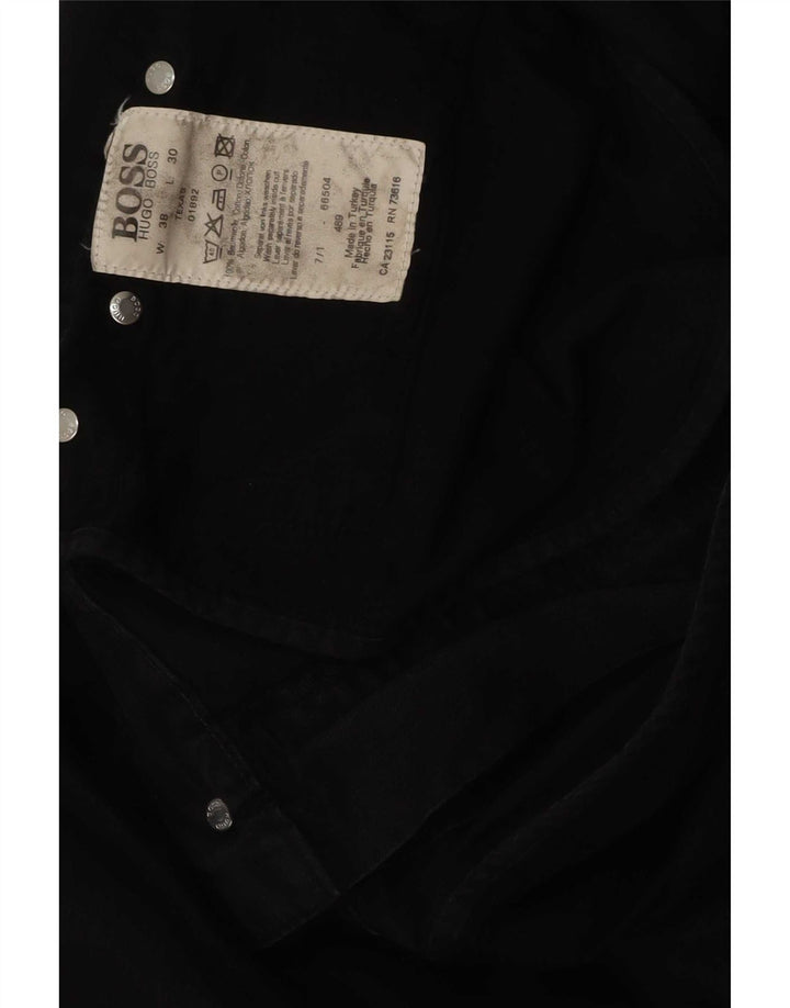 Ανδρικό τζιν ίσιο Hugo Boss W38 L30 Μαύρο βαμβακερό