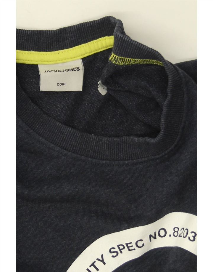 Jack & Jones Ανδρικό γραφικό φούτερ Jumper Large Navy Blue από βαμβάκι