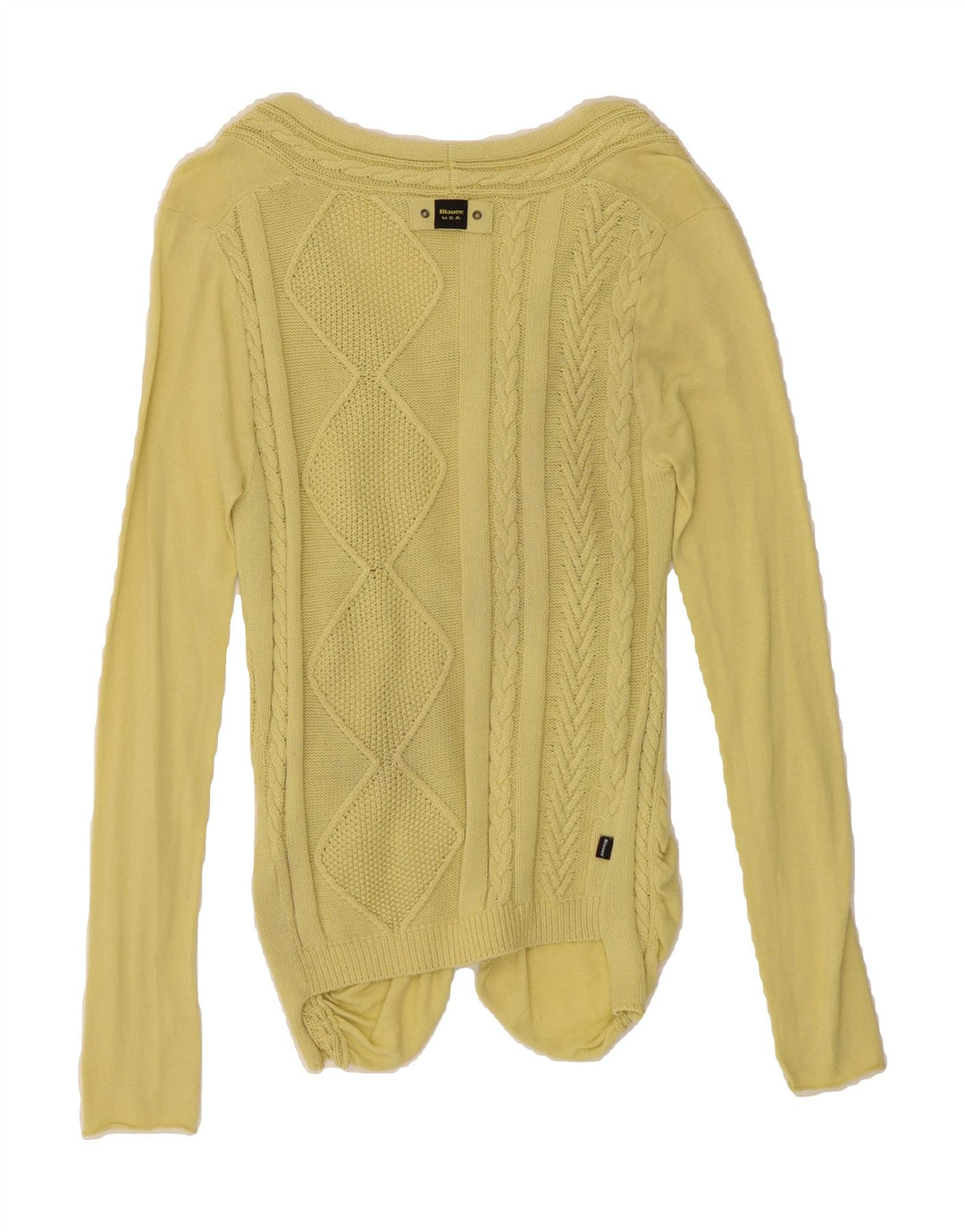 BLAUER Womens Cardigan Sweater UK 12 Medium Yellow Cotton Vintage Blauer and Second-Hand Blauer from Messina Hembry 