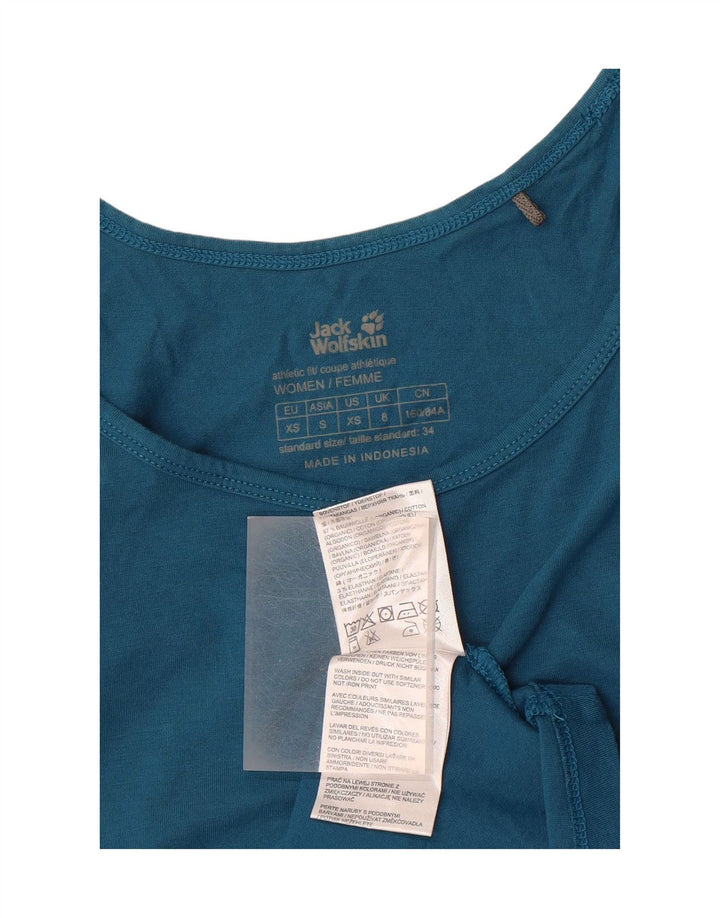 JACK WOLFSKIN Womens Vest Top UK 8 Small Navy Blue Cotton