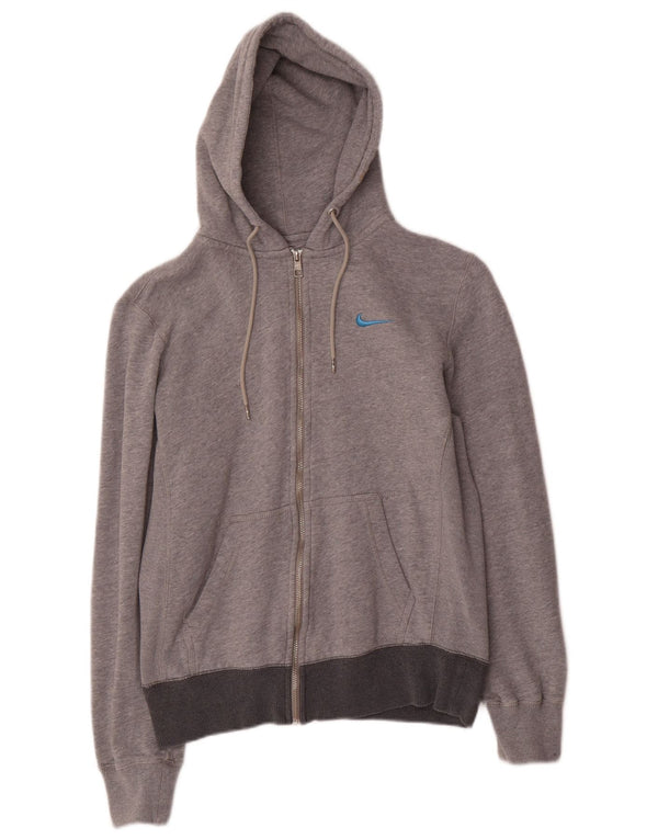 Γυναικείο πουλόβερ Nike με φερμουάρ UK 14 Βαμβακερό μεσαίο γκρι