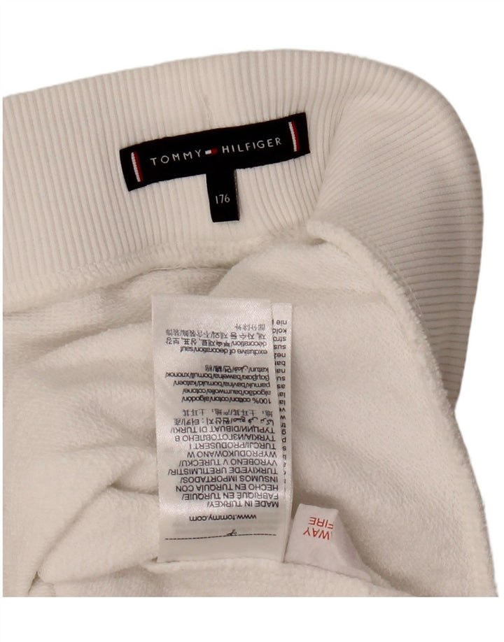 TOMMY HILFIGER Γραφικό αθλητικό σορτς για κορίτσια 15-16 ετών λευκό βαμβακερό