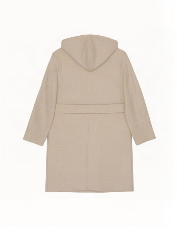 Zara Γυναικείο παλτό με κουκούλα Oversized διπλό στήθος UK 10 Small Beige