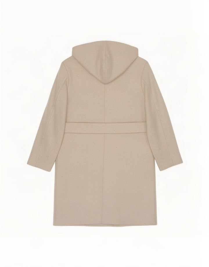 Zara Γυναικείο παλτό με κουκούλα Oversized διπλό στήθος UK 10 Small Beige