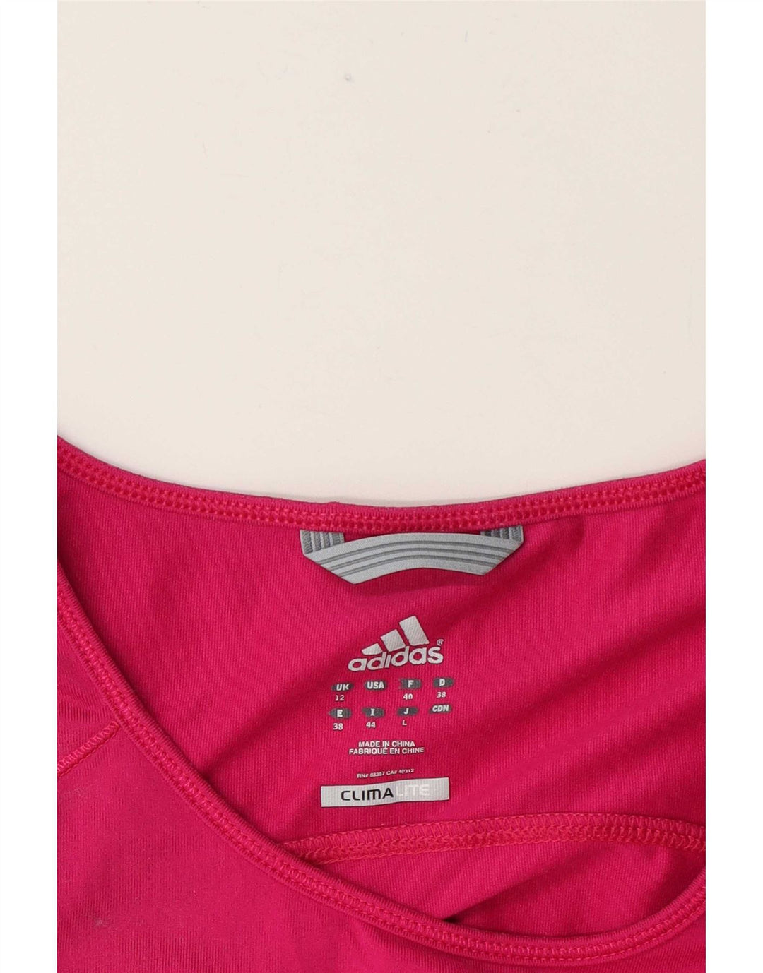 Adidas Γυναικείο T-Shirt Climalite Top UK 12 Medium Pink