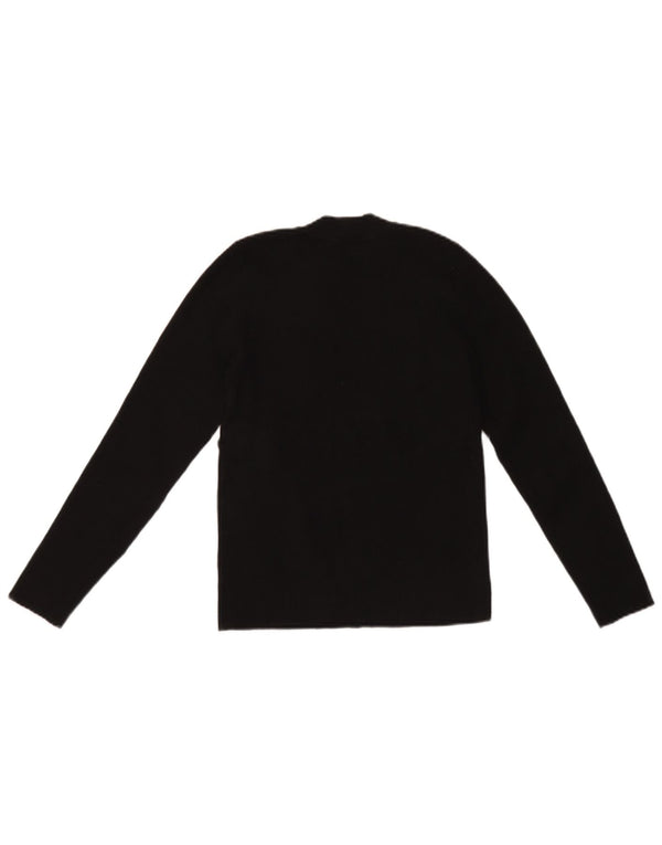 Levi's Womens Crew Neck Jumper Sweater UK 14 Large Black Acrylic