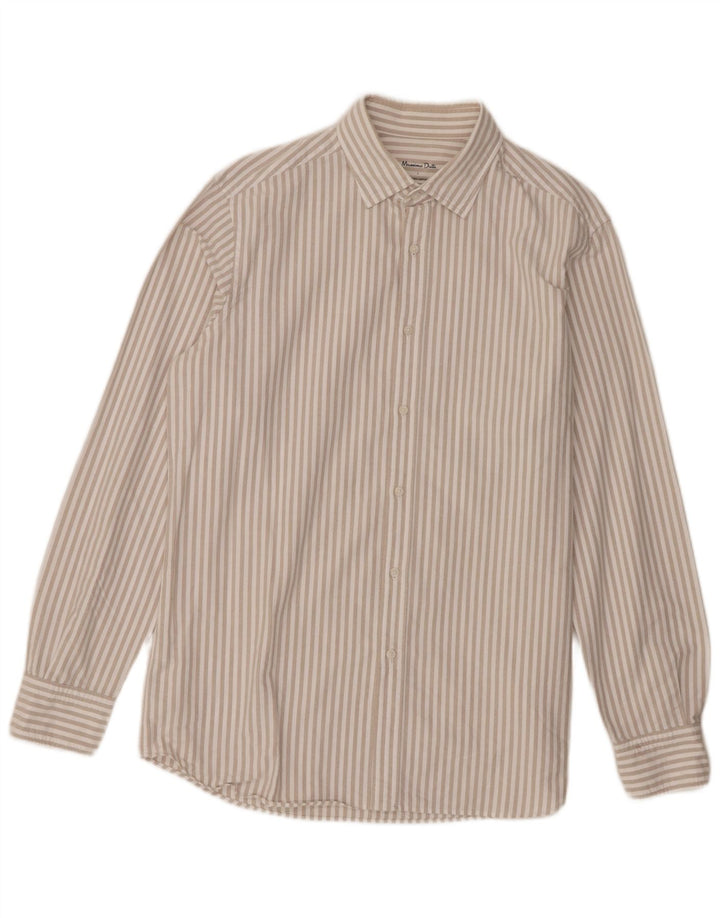 Ανδρικό πουκάμισο Massimo Dutti με μεγάλο λευκό βαμβακερό ρίγες