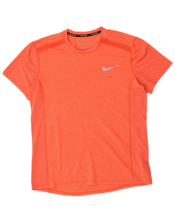 Ανδρικό μπλουζάκι Nike για τρέξιμο με κοντό μανίκι γραφικό μπλουζάκι με μεγάλο πορτοκαλί πολυεστέρα