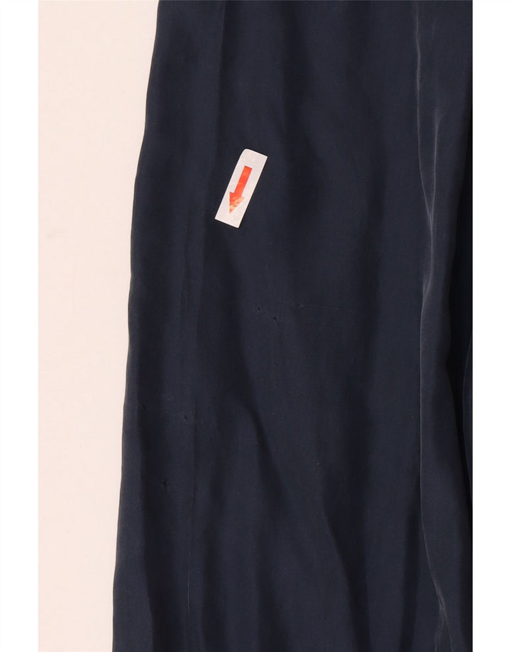 Vintage Ανδρικό πουκάμισο Μεγάλο Navy Blue Silk