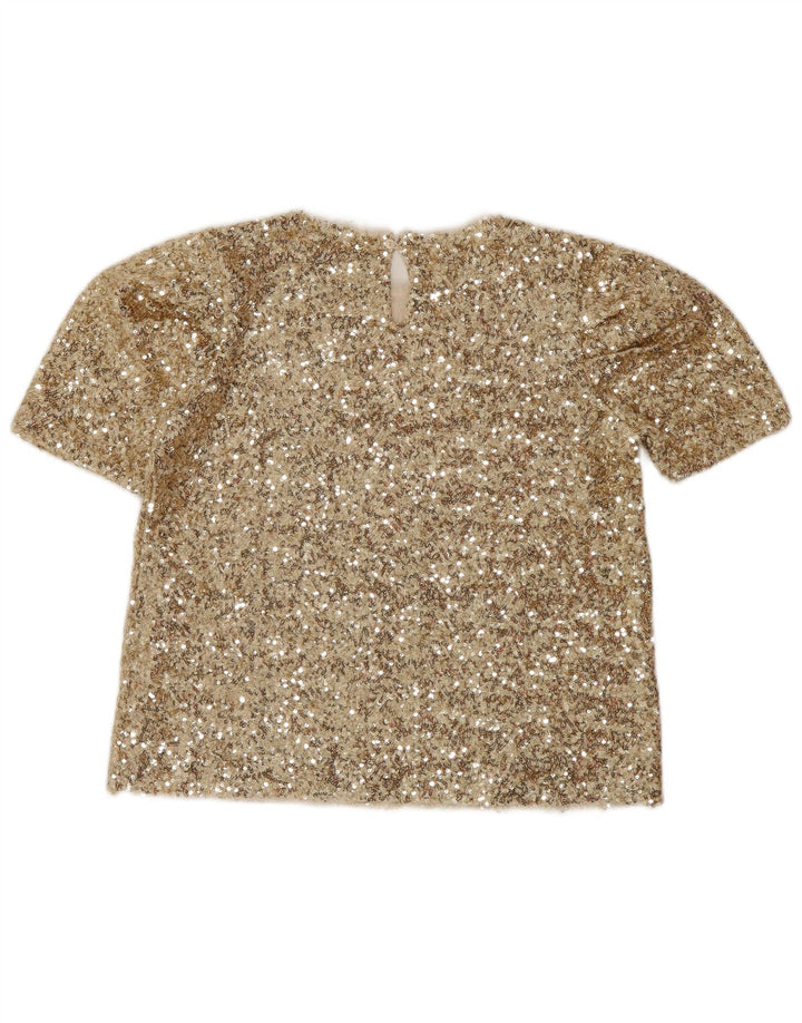 Zara Girls Blouse Top 13-14 Years Gold Polyester