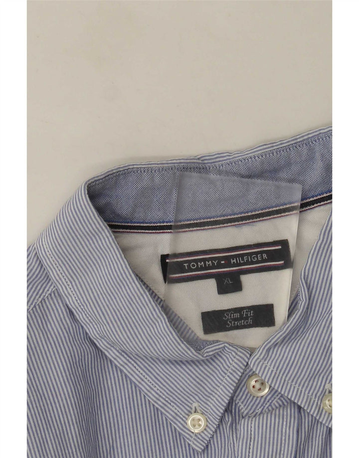 Ανδρικό πουκάμισο Tommy Hilfiger Slim Fit XL Μπλε ριγέ