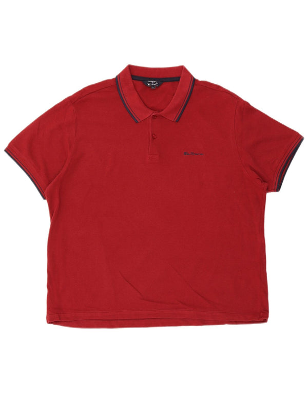 Ανδρικό μπλουζάκι πόλο Ben Sherman XL, βαμβακερό μπορντό