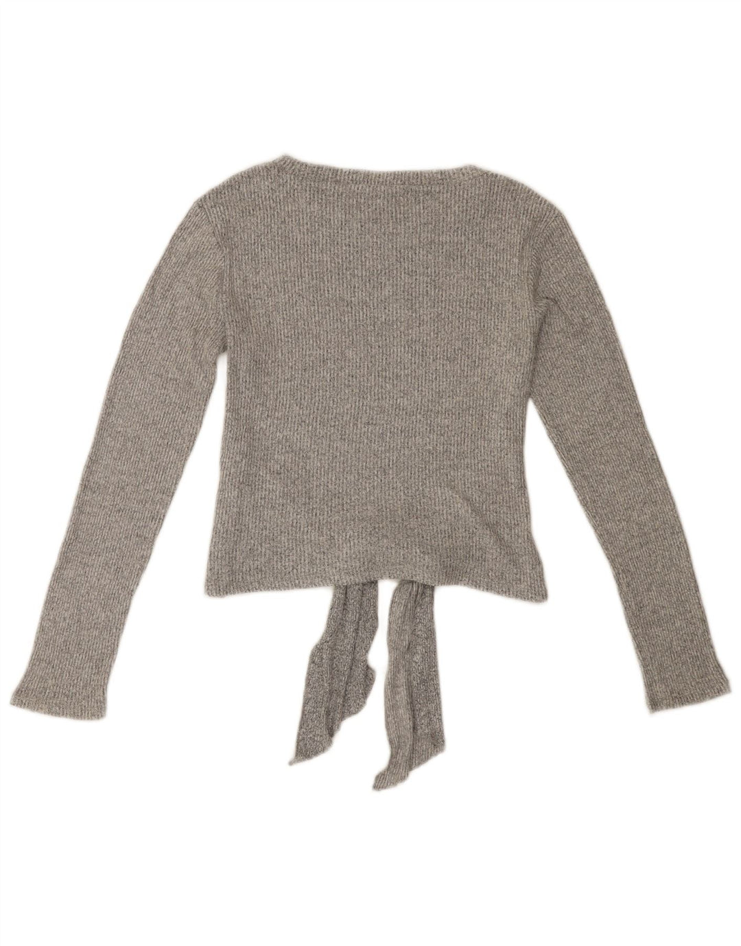 ZARA Γυναικείο πουλόβερ με λαιμόκοψη με λαιμόκοψη UK 14 μεγάλη γκρι βισκόζη