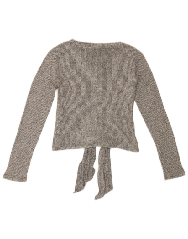 ZARA Γυναικείο πουλόβερ με λαιμόκοψη με λαιμόκοψη UK 14 μεγάλη γκρι βισκόζη