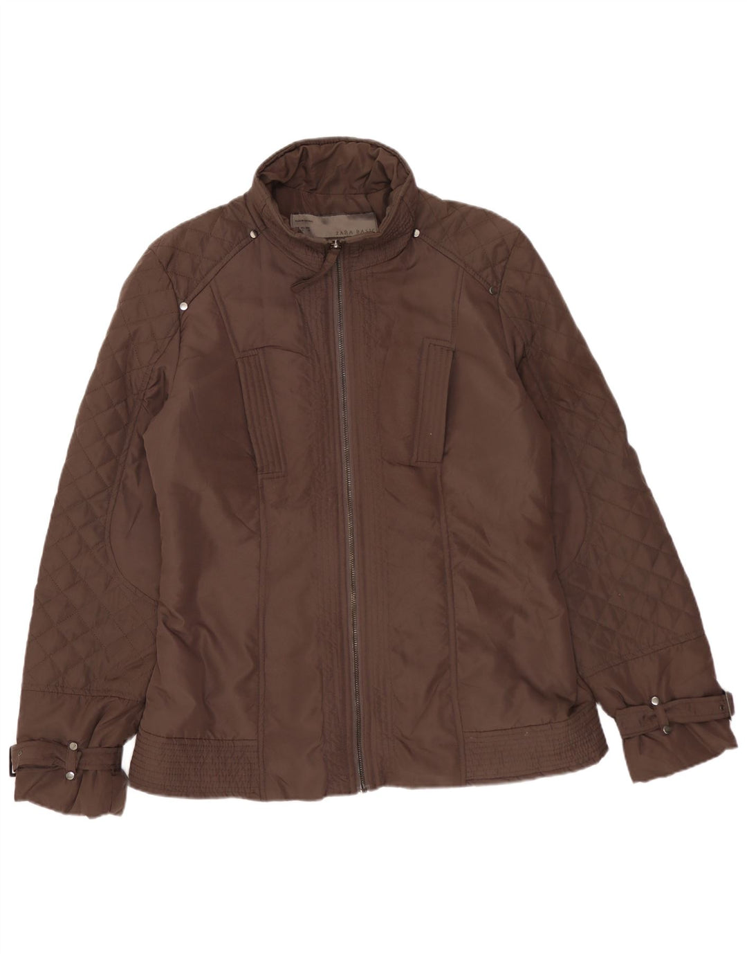 Zara Γυναικείο Καπιτονέ μπουφάν UK 16 Large Brown Πολυεστέρας