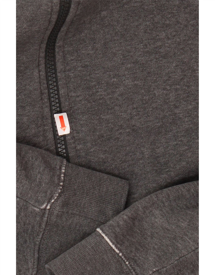 NIKE Mens Zip Hoodie Sweater Large Grey Cotton