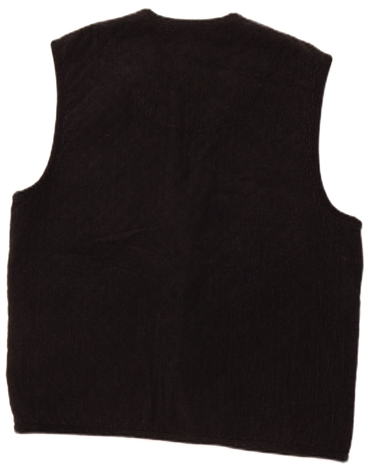 GIN TONIC Ανδρικό καπιτονέ κοτλέ Gilet UK 36 Small Black Cotton