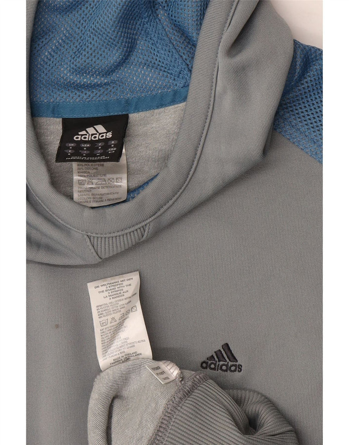 Adidas Ανδρικό Hoodie Jumper Small Grey Colourblock Πολυεστέρας