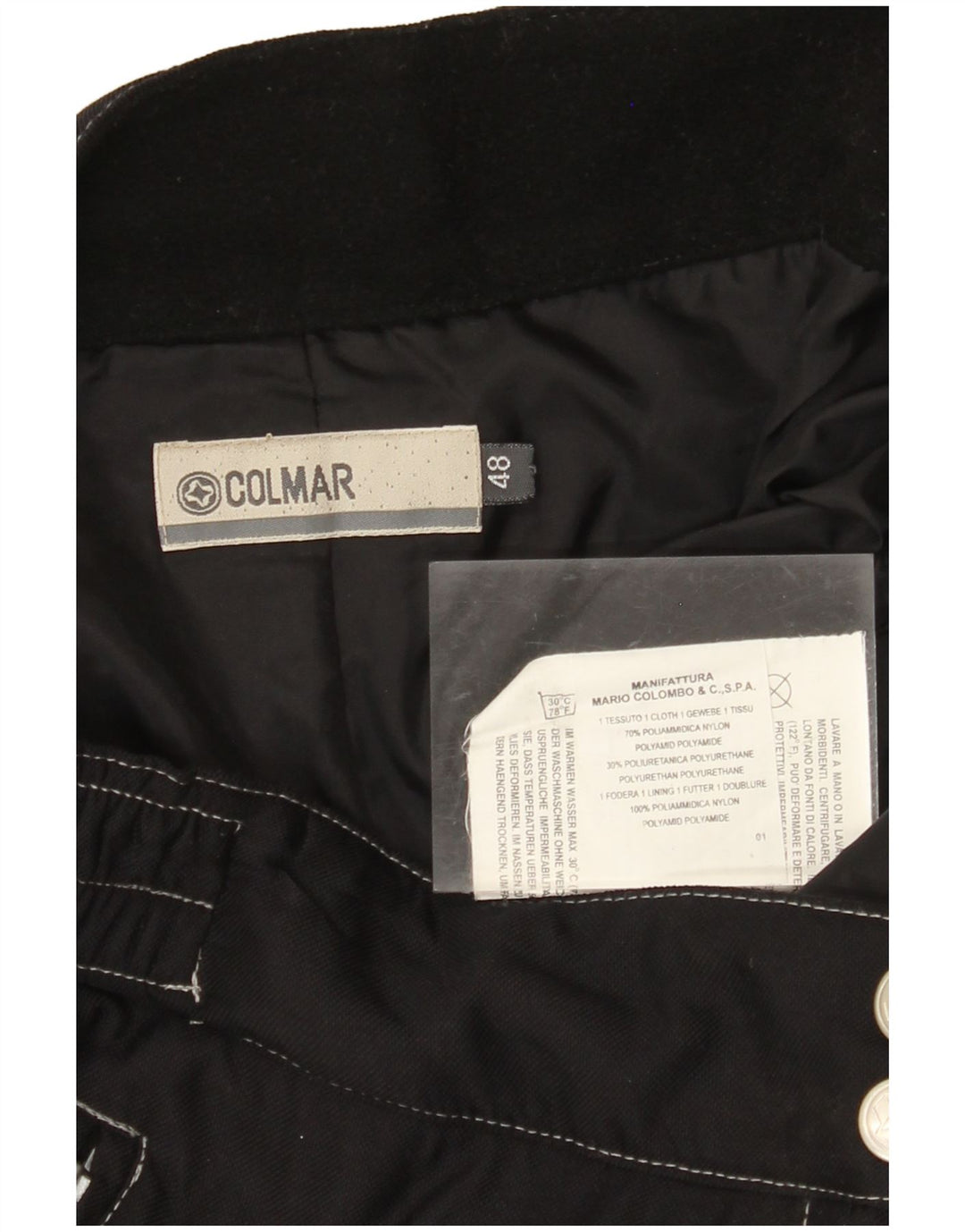 COLMAR Ανδρικό ίσιο παντελόνι αντιανεμικό IT 48 Medium W32 L31 Μαύρο