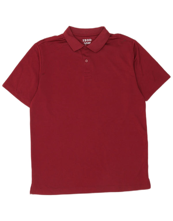Izod Boys Polo Shirt 15-16 Years XL Βουργουνδίας Πολυεστέρας