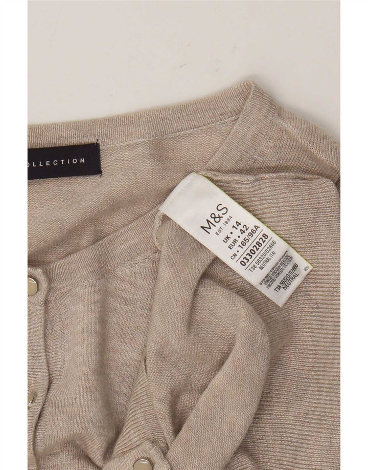 Marks & Spencer Γυναικεία ζακέτα πουλόβερ UK 14 μεσαία μπεζ βισκόζη