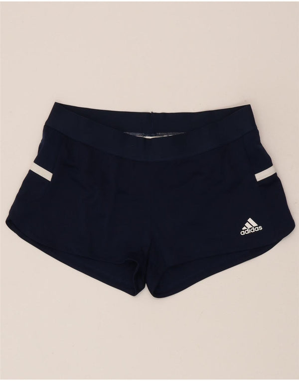 Adidas Womens Aeroready Sport Shorts UK 12/14 Medium Navy Blue Polyester