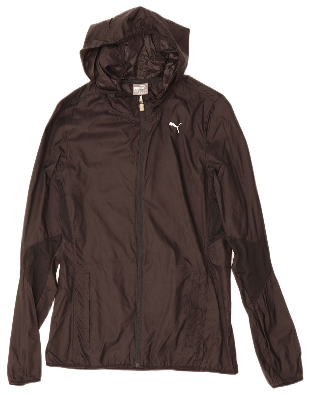 PUMA Womens Hooded Rain Jacket UK 10 Small Black Nylon